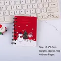 Taccuino a spirale A7 rosso portatile con pupazzo di neve e testo Merry Christmas - Rosso