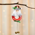 Weihnachtsmann-Anhänger mit Schottenkaro-Mütze und Feliz Navidad Schriftzug - Weihnachtsmann