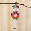 Weihnachts-Schneemann-Anhänger aus Plüsch mit Feliz Navidad Text und Glöckchen - Schneemann