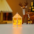 Weiße Weihnachtslaterne mit Schneemannmotiven und warmem LED-Licht für den Weihnachtsbaum - 10.5*5.5cm / Weißer Schneemann