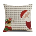 Linen Christmas pillowcase with Santa Claus and HO HO HO print for sofa decor - 45x45cm (Single Cover) / Santa with Gift Bag Style (22YM17-4)