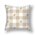 Easter rabbit silhouette on beige gingham check linen square pillow cover for home decor - Beige Yellow Plaid Rabbit Silhouette Style (22DM9-23)