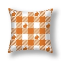 Easter throw pillow cover with orange gingham pattern and rabbit silhouettes - Orange White Plaid Rabbit Silhouette Style (22DM9-27)