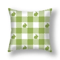 Green and white plaid Easter pillow cover with a cute rabbit silhouette design - Green White Plaid Rabbit Silhouette Style (22DM9-31)