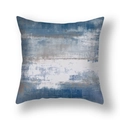 Abstract blue and grey oil paint textured polyester throw pillow cover for sofa decor - 45*45cm (Cover Only) / Blue White Gray Abstract Oil Painting Texture (23CR11-2)