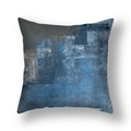 Abstract blue and grey oil painting style polyester cushion cover for modern sofas - 45*45cm (Cover Only) / Blue Gray White Abstract Color Block Style (23CR11-3)