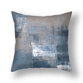 Abstract oil painting style pillow cover in navy blue and grey with modern fabric texture - 45*45cm (Cover Only) / Dark Blue Gray White Oil Brushstroke Style (23CR11-4)