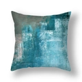 Square throw pillow cover featuring blue and white abstract oil painting art print - 45*45cm (Cover Only) / Blue White Gray Tone Abstract Oil Painting Pattern (23CR11-7)