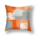 Modern abstract throw pillow cover in orange and grey polyester for sofa decoration - 45*45cm (Cover Only) / Orange Gray White Modern Abstract Print (23CR11-13)
