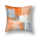 Modern abstract orange and grey print decorative throw pillow cover for sofa - 45*45cm (Cover Only) / Orange Gray White Modern Abstract Style (23CR11-16)