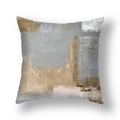 Modern abstract cushion cover with grey and gold color block print in minimalist style - 45*45cm (Cover Only) / Gray Gold Brown Cream White Abstract Art Style (23CR11-17)