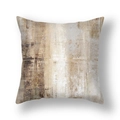 Modern square pillowcase with beige and brown abstract texture on canvas fabric - 45*45cm (Cover Only) / Beige Brown White Abstract Art Texture (23CR11-20)