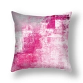 Square throw pillow cover with modern pink and white abstract printed pattern - 45*45cm (Cover Only) / Pink White Abstract Art Style (23CR11-23)