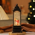 Lanterne de bonhomme de neige en bronze avec paillettes d'argent et éclairage LED festif - Lanterne Carrée Bonhomme de Neige (Lumière Musique)