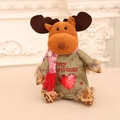 Christmas reindeer gift bag with plush brown fabric and a transparent heart window - Reindeer Design