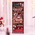 Set di 3 ciondoli natalizi in legno a forma di auto con alberi in scatola regalo - Stile Auto