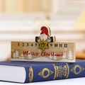 Wooden Christmas countdown calendar with gnome design and Merry Christmas lettering - Five-pointed Star Santa Claus
