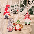 4er-Set Weihnachtswichtel aus Holz als Baumschmuck für eine gemütliche Dekoration - Gestreift Gepunktet Geweih Stil (Set 2) / 4er-Set