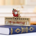 Wooden Christmas countdown calendar featuring a moving slide and Santa sleigh silhouette - Sleigh Santa