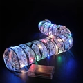 Cinta LED con patrón de estrellas, luces de colores y caja de batería para Navidad - Colorido