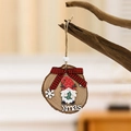 Decorazione natalizia in legno con gnomo, fiocco scozzese rosso e scritta Xmas rustica - Stile Gnomo Con Albero