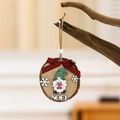 Ornamento natalizio in legno con gnomo, testo Noel e fiocco a quadri rosso nero - Babbo Natale con Scatola Regalo