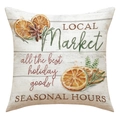 Linen Christmas pillow case with vintage orange and spice botanical print for sofa - 23ym82-3 / 18x18inch (Pillow Cover Only)