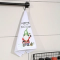 Toalla de mano navideña con diseño de gnomo para decoración de cocina. - Estilo de Gorro Verde