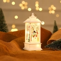 Weiße LED-Weihnachtslaterne mit Schneemann-Motiv und warmem Licht für die Dekoration - Weiß (Schneemann)