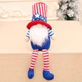 Gnome patriotique de la fête de l'Indépendance avec de longues jambes et rayures - Style de barbe