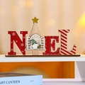 Christmas NOEL wooden tabletop sign featuring gnome and tree ornaments for holiday decor - NOEL Style(NAEL Style)