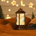 Vintage-Weihnachtslaterne in Bronze mit LED-Licht sowie Hirsch- und Schneemotiv - Bronze (Elch)