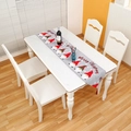 Chemin de table de Noël gris avec motifs de gnomes et glands rouges pour décor festif - Style Gnome Gris Merry Christmas (Style 1) / 1.8m