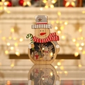 Muñeco de nieve de madera con luces LED y paisaje navideño para decoración festiva - Muñeco de nieve