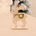 DIY wooden Christmas reindeer ornament with laser-cut edges and white snowflake felt - Large