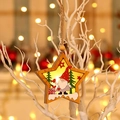 Adorno de Navidad LED de madera en forma de estrella con gnomo y luz cálida - Gnomo de Sombrero Rojo Estrella