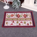 Paillasson de Noël rectangulaire avec renne et flocons sur fond gris texturé - Style Renne