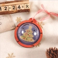 DIY Christmas wooden ball ornament with red frame and Merry Christmas tree design - Christmas Tree