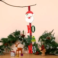 Insegna natalizia verticale in legno con testa di Babbo Natale e scritte HO HO HO - Stile HoHoHo