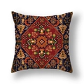 Persian style decorative throw pillow cover with red and navy blue geometric patterns - Navy Red Rhombus Style (23CR9-21)