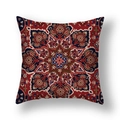Persian mandala square pillowcase with intricate geometric patterns in deep red and navy - Dark Red Mandala Floral (23CR9-22)