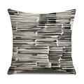 Linen cushion cover with abstract grey and black watercolor stripes for home decor - Black/Grey/White Ink Gradient Horizontal Stripes (23YM21-6) / 45x45cm (Single Cover)