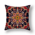 Square mandala throw pillow cover with bohemian floral pattern in red and blue tones - Mandala Floral Vintage Red (23CR9-28)