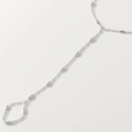 Elegant silver finger chain bracelet with sleek bar beads and minimalist hand chain design - Silver Style (F2432)