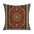 Persian style red pillow cover with intricate mandala pattern and ethnic design - Dark Red Mandala Scroll (23CR9-7)