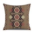 Square tribal cushion cover with geometric Persian patterns in earthy brown and beige - Earth Tone Tribal Geometric (23CR9-8)