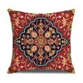 Persian style red floral decorative throw pillow cover with ethnic pattern on plush fabric - Bright Red Floral Symmetrical (23CR9-9)