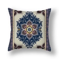 Ethnic Mandala patterns pillowcase with blue and gold floral patterns for home decor - Mandala Floral Blue Gold (23CR9-17)