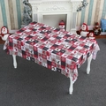 Christmas reindeer and snowflake pattern tablecloth with Merry Christmas text print - Red White Grey Plaid Reindeer Tree (1.8m) / 1.8m