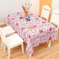 Christmas gnome pattern tablecloth in red and white on a white wooden dining table - Red & White Plaid Style (1.5x1.8m)